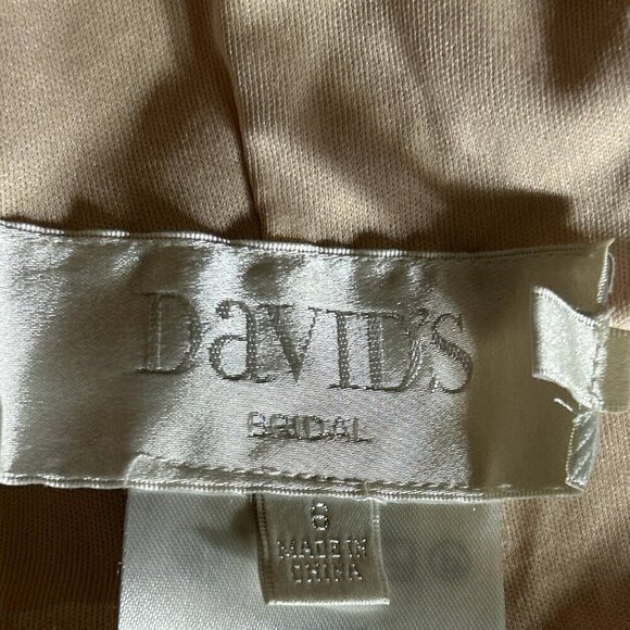 David's Bridal SZ 6 Gold Grecian Sequin Formal glamour party formal prom wedding - Picture 11 of 15